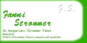 fanni strommer business card